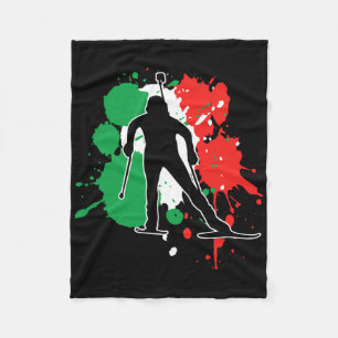Couverture Polaire Italie Drapeau Biathlonist - Biathlon Italien