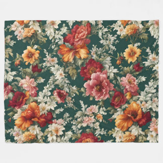 Couverture Polaire Italien Exquis, Fleurs Délicieuses avec verdure