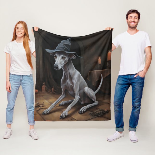 Couverture Polaire Italien Greyhound Citrouille Halloween effrayant (En situation)