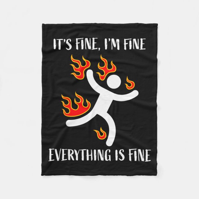 Couverture Polaire It's Fine Everything Is Fine Funny Stickman On Fir (Devant)