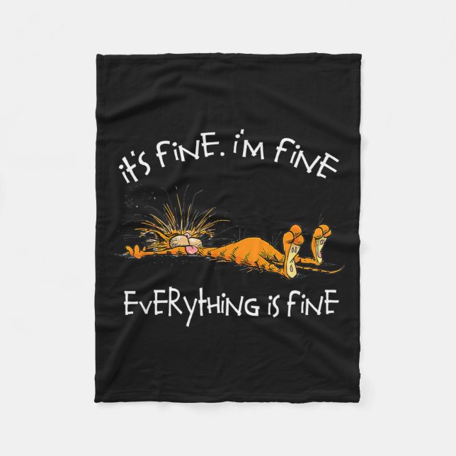 Couverture Polaire It's Fine I'm Fine Everything Is Fine Funny Cat Lo (Devant)