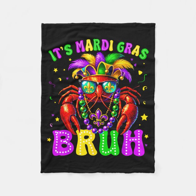 Couverture Polaire Its Mardi Gras Bruh Funny Crawfish Outfit Boys Gir (Devant)