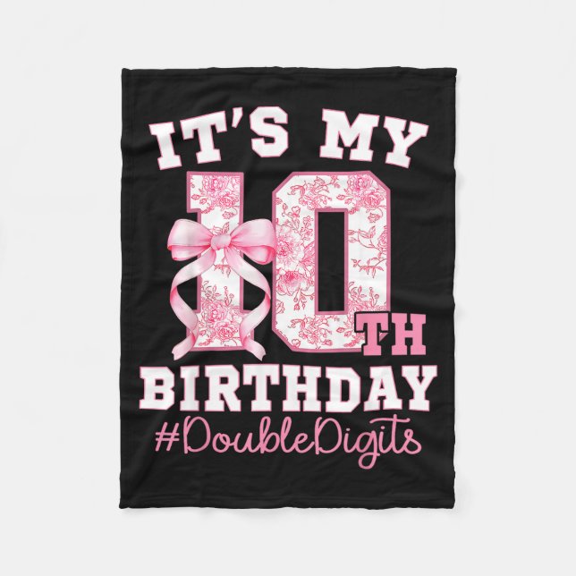 Couverture Polaire Its My 10th Birthday Girl Double Digits Coquette B (Devant)