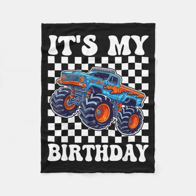 Couverture Polaire It's My Birthday Boy Monster Truck Bday Party Kids (Devant)