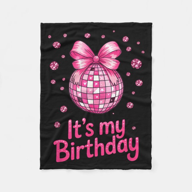 Couverture Polaire Its My Birthday Girls Women Groovy Birthday Party  (Devant)