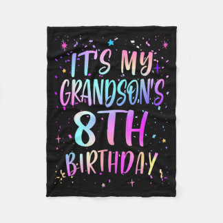 Couverture Polaire Its My Grandsons 8th Birthday Colorful Happy 8 Yea