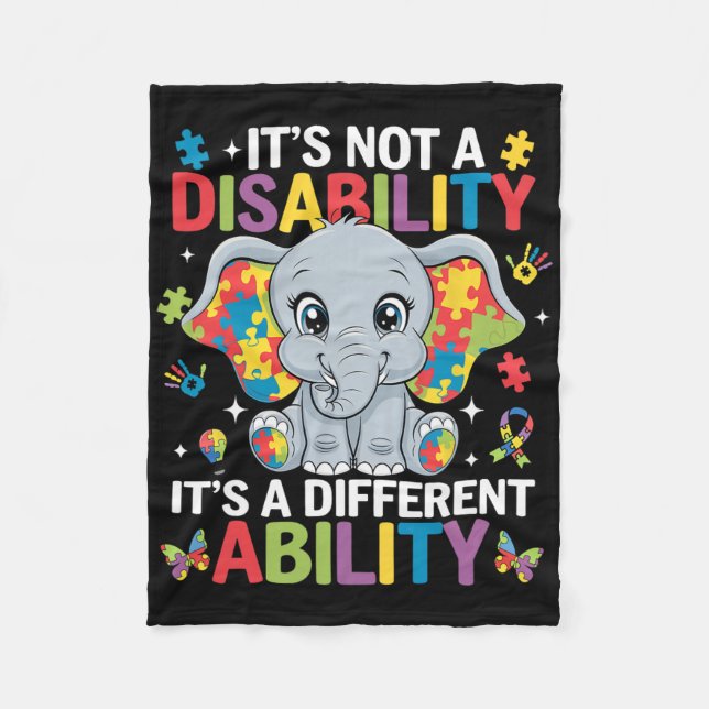 Couverture Polaire It's Not A Disability It's A Different Ability Aut (Devant)