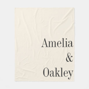 Couverture Polaire Ivoire minimaliste Écru noir Élégant mariage perso