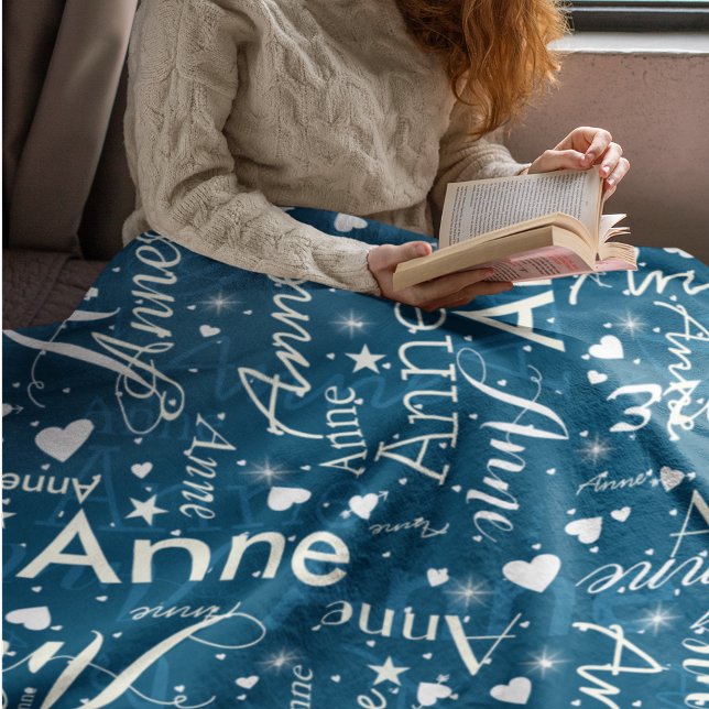 Couverture Polaire Ivory Noms de mignons Coeurs partout sur la Magie  (Créateur téléchargé)