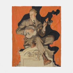 Couverture Polaire J.C. Leyendecker Joueur de banjo 1920 Art Déco Art