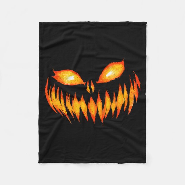 Couverture Polaire Jack O Lantern Y Carved Pumpkin Face Halloween Cos (Devant)