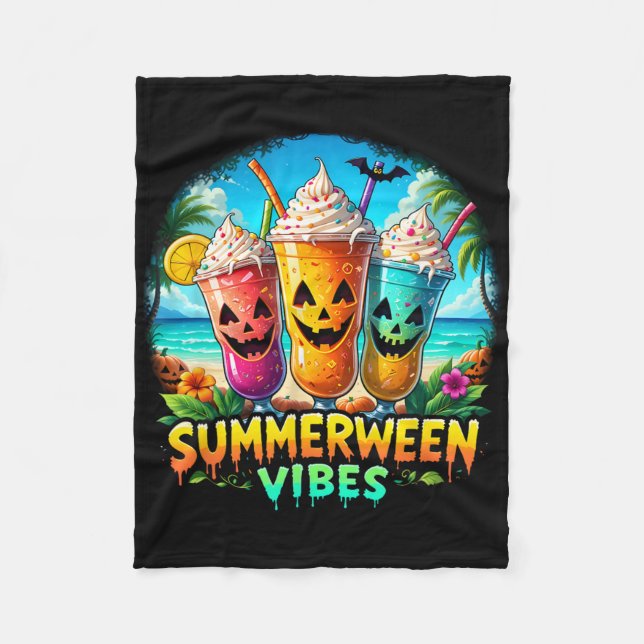 Couverture Polaire Jack-o-lanterne Summerween Vibes Skeleton été Wa (Devant)