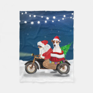 Couverture Polaire Jack Russell Chien Noël Père Noël