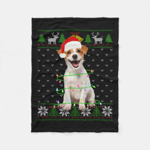 Couverture Polaire Jack Russell Terrier Chien Noël Arbre Lumières Cou