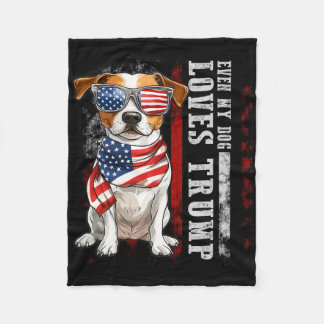 Couverture Polaire Jack Russell Terrier Même Mon Chien Aime Trump Drô