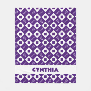 Couverture Polaire Jacquard de crosse violette Motif polaire