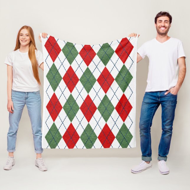 Couverture Polaire Jacquard de Noël (En situation)