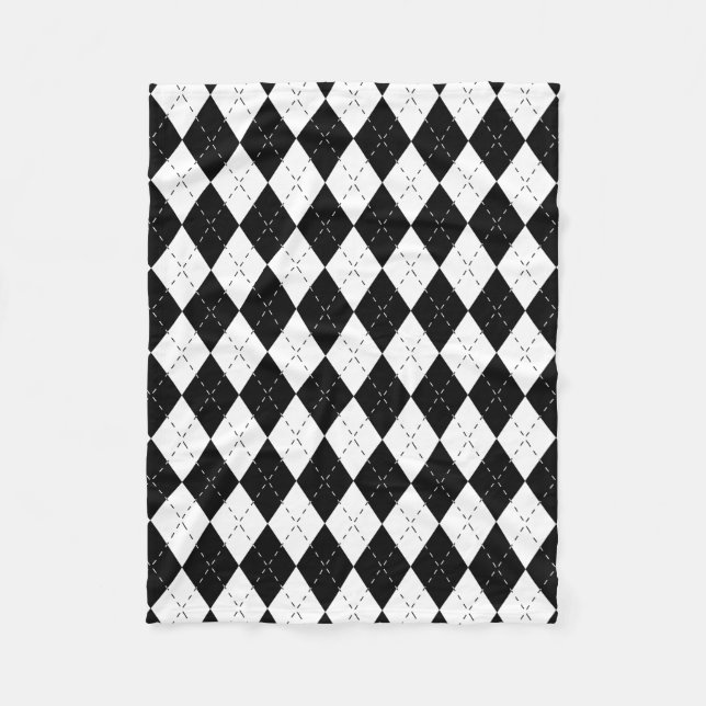Couverture Polaire Jacquard noir et blanc (Devant)