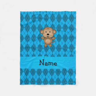 Couverture Polaire Jacquard nommé personnalisé de bleu de singe