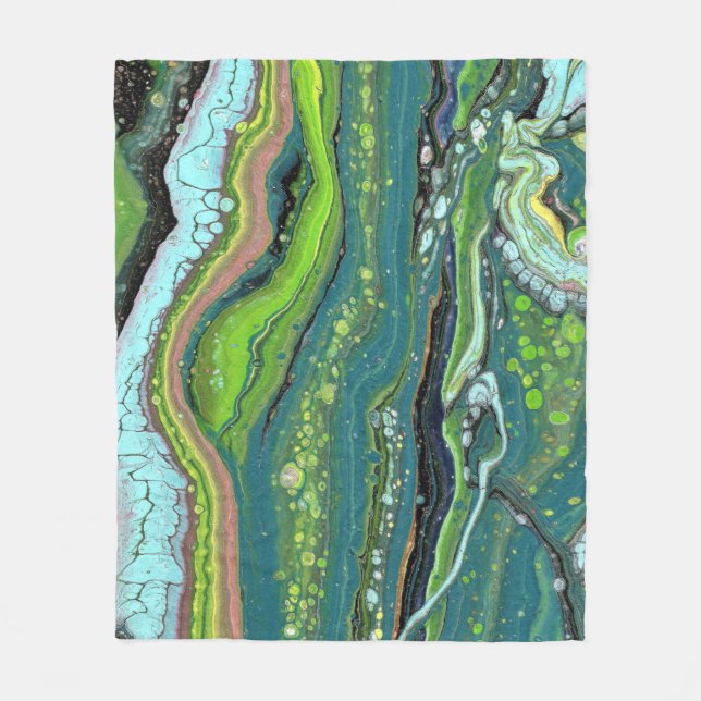 Couverture Polaire Jada 3 Crazy Green Abstrait Jrow Blanket (Devant)