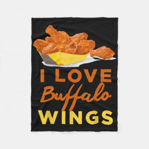 Couverture Polaire J'adore les ailes de poulet Buffalo BBQ rôties gri