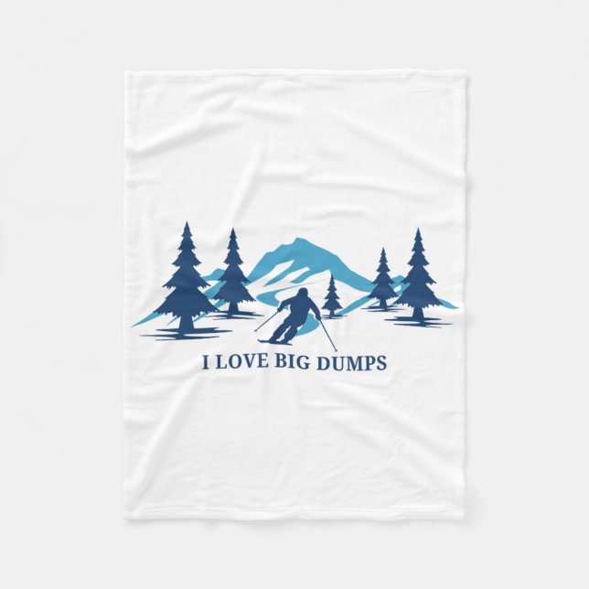 Couverture Polaire J'adore les grosses décharges Funny Snow Ski Resor (Devant)
