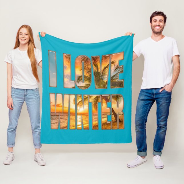 Couverture Polaire J'adore l'hiver (En situation)