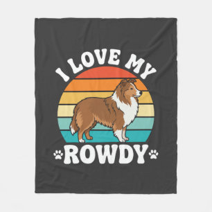 Couverture Polaire J'adore mon Sheltie rétro turbulent