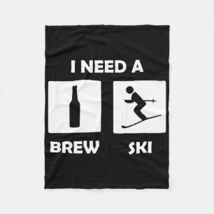 Couverture Polaire J'Ai Besoin D'Un Brewski Funny Bière Boire Skier S