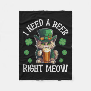 Couverture Polaire J'Ai Besoin D'Une Bière Juste Meow Cat Gl Jour de 