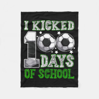 Couverture Polaire J'ai botté 100 jours de soccer scolaire Drip drôle
