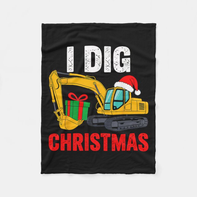 Couverture Polaire J'ai creusé l'excavateur de Noël Xmas Pjs Toddler  (Devant)