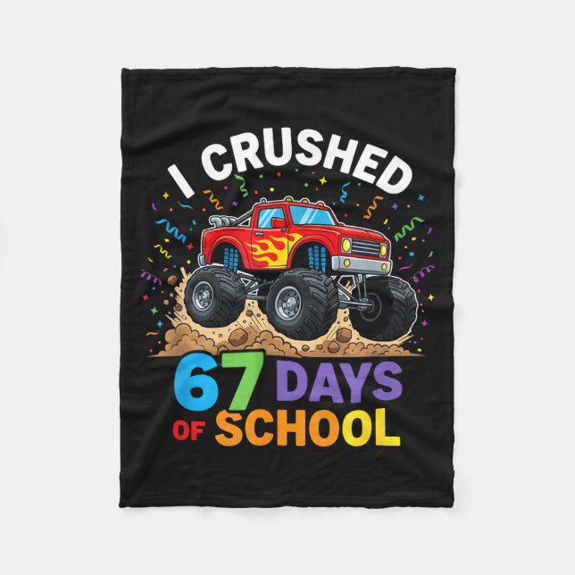 Couverture Polaire J'ai écrasé 67 jours d'école 67 Mème 6 7 Monstre T (Devant)