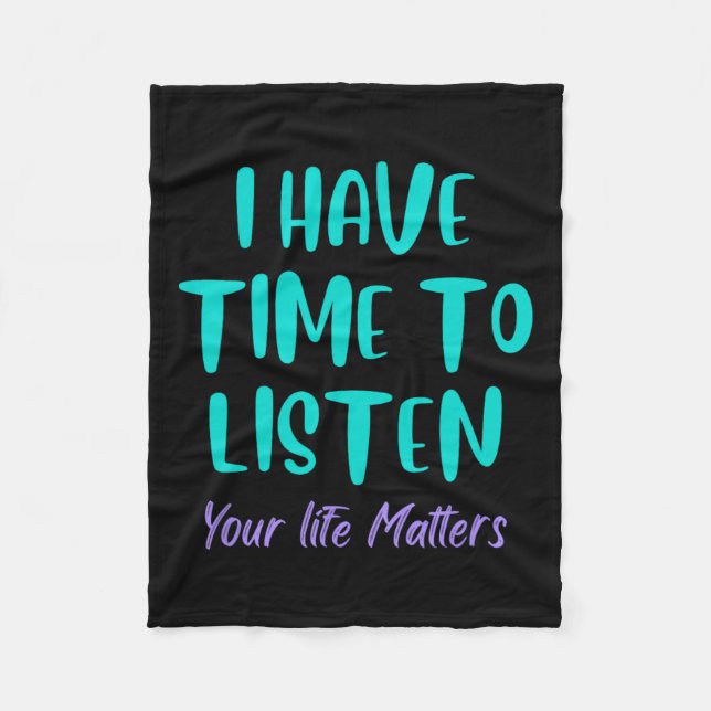 Couverture Polaire J'Ai Le Temps D'Écouter La Prévention Du Suicide (Devant)