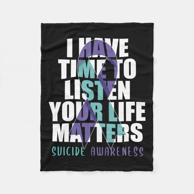 Couverture Polaire J'Ai Le Temps D'Écouter Problèmes De Vie Suicide (Devant)