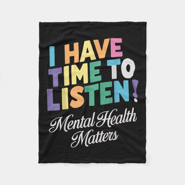 Couverture Polaire J'Ai Le Temps D'Écouter Sensibilisation À La Santé (Devant)