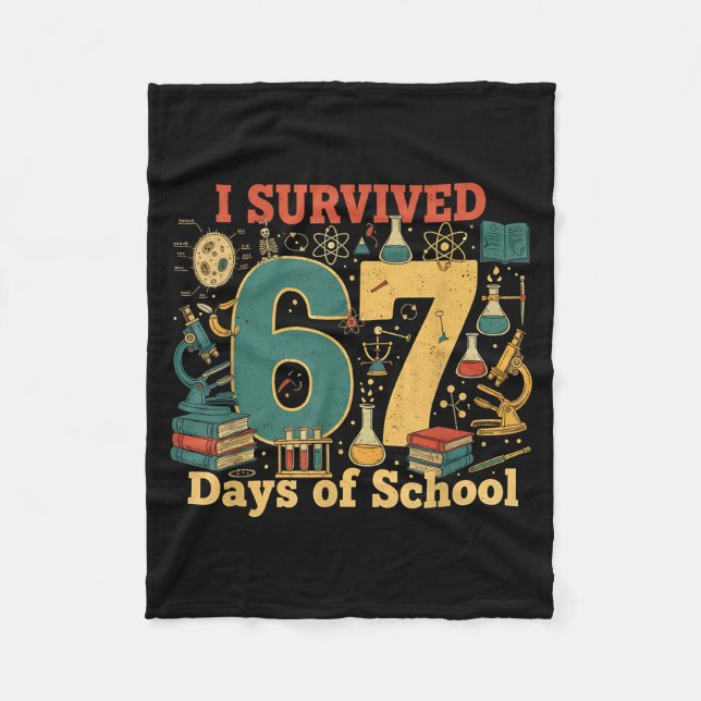 Couverture Polaire J'ai survécu 67 jours d'école drôle 67 mème scienc (Devant)