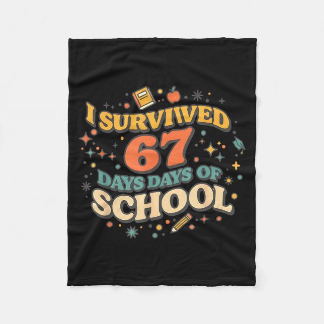 Couverture Polaire J'ai survécu 67 jours d'école rétro mème enseignan (Devant)