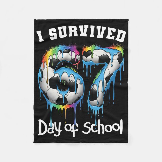 Couverture Polaire J'ai survécu à 67 jours d'école drôle 67 mème ense (Devant)
