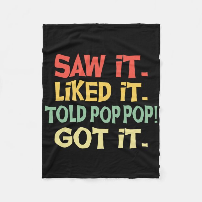 Couverture Polaire J'Ai Vu Ça Comme Il A Dit Pop Pop L'Ai Drôle Pères (Devant)