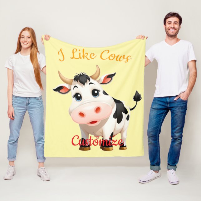Couverture Polaire J'Aime Cows Art Thunder_Cove (En situation)