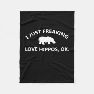 Couverture Polaire J'Aime Juste Freaking Aimer Hippopotames Cadeau