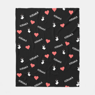 Couverture Polaire J'aime Kdramas et KPOP noir polaire Blanket