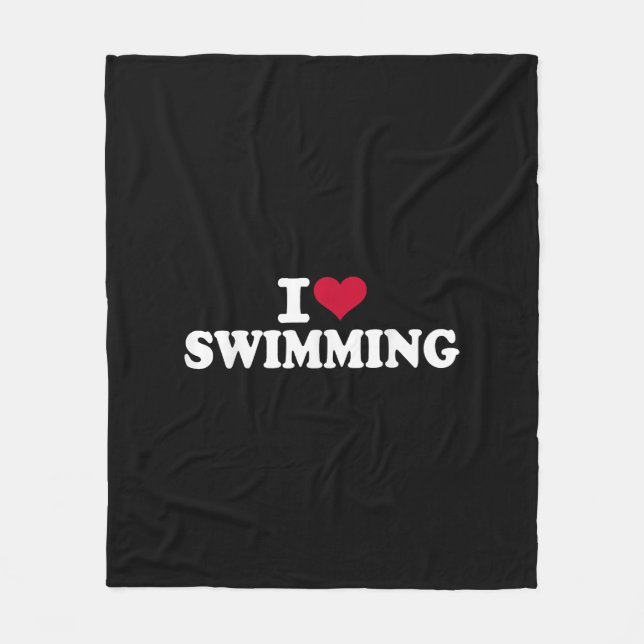 Couverture Polaire J'aime la natation (Devant)