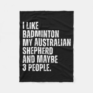 Couverture Polaire J'aime l'amateur de badminton Chien berger austral