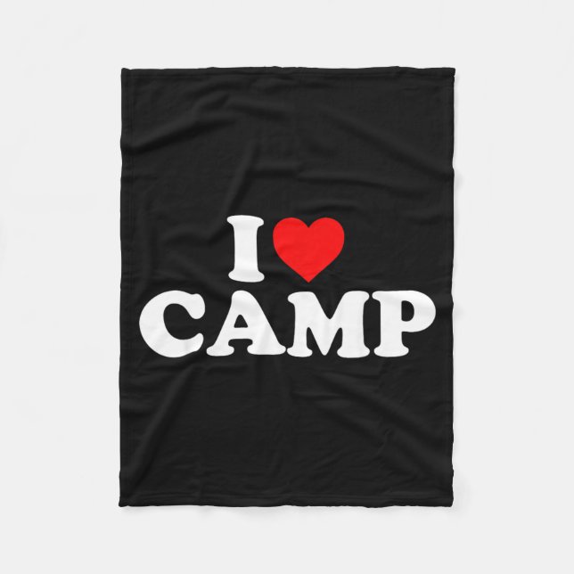 Couverture Polaire J'aime le camp - Cœur (Devant)