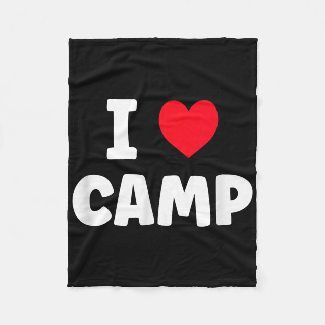 Couverture Polaire J'aime le camping de glamping de camp d'été  (Devant)