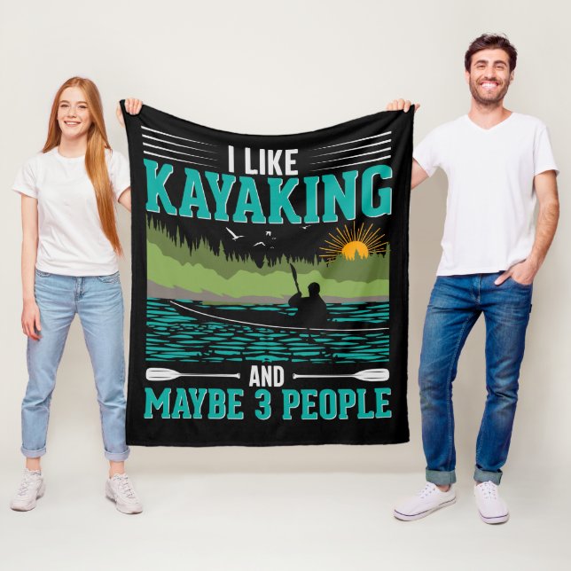 Couverture Polaire J'Aime Le Kayak Plus Que Les Gens (En situation)