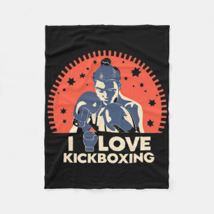 Couverture Polaire J'aime le kick-boxing Boxe Amour Kickboxer Kickbox