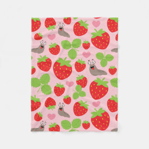 Couverture Polaire J'aime les fraises Motif sans couture